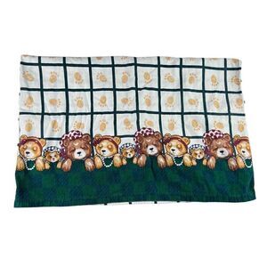 Vintage Kids Cotton Flannel Fabric Top Sheet Teddy Bears Domestications Children